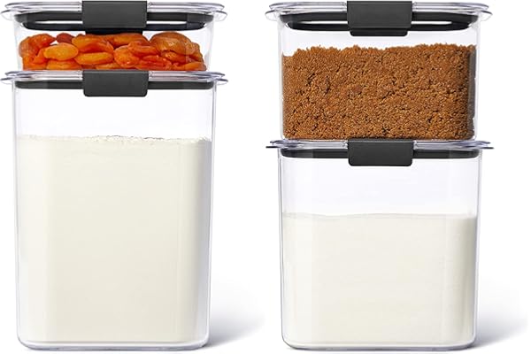 Kitchen Hack Alert: Rubbermaid Brilliance Pantry Food Storage Containers, Set of 4 (8 Pieces), BPA-Free, Clear, Airtight