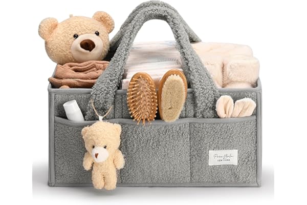 Toddler-Approved Amazon Find: PeraBella Baby Diaper Caddy Organizer with Handle, Boy & Girl Shower Gift Basket, Portable Diaper Storage Basket Bin for Wipes, Newborn Baby Essentials Registry Search Must Haves, Car Caddy Organizer
