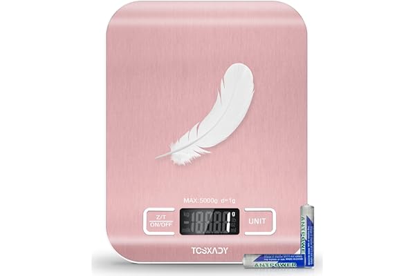 Limited Time Deal: Tcsxady Food Scale, 11lb Digital Kitchen Scale with 6 Units LCD Display and Tare Function,Compact Design for Baking,Healthy Cooking,Meal Prep, 304 Stainless Steel
