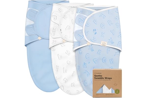 3-Pack Organic Baby Swaddle Sleep Sacks - Swaddles for Newborns, Infant 0-3 Months, Baby Girls, Boys, Soft & Snug Newborn Sleep Sack, Nursery Swaddling Blankets (ABC Land Cloud, OS)