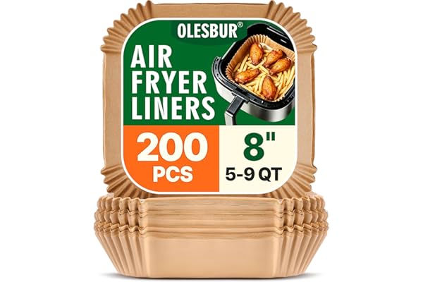Budget Find You Need: OLESBUR Air Fryer Liners Disposable, 200Pcs 8 Inch Airfryer Paper Liners, Unbleached Parchment Paper for Air Fryer Basket, Non-Stick Air Fryer Accessories, Liners for Baking, Parchment Paper Sheets