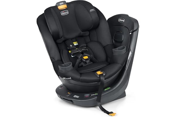 Chicco Fit360 ClearTex Rotating Convertible Car Seat with 360 Degree Rotation for Rear-Facing and Forward-Facing, LeverLock Self-Tensioning Lock System, Obsidian/Black