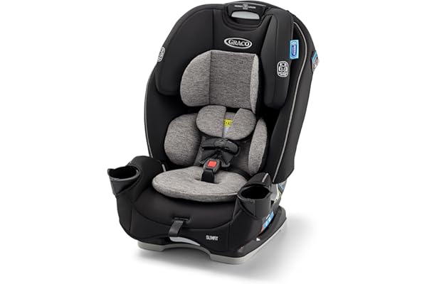 This Solves the Problem: Graco Slimfit 3-in-1 Convertible Car Seat, Slim Car Seat with Space-Saving Design, Highback Booster Seat with 10-Position Headrest, Rear Facing and Forward Facing Carseat, Jarret