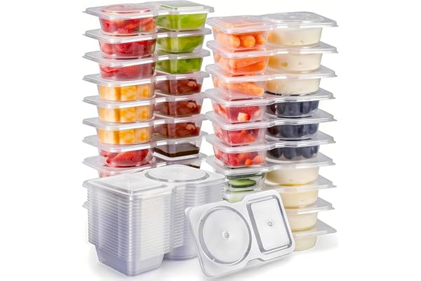 Mom's Pick of the Week: Reusable Snack Containers with Lids: Snack Pack Containers 20Pcs - Snackle Box Container Portion Control - Meal Prep Containers - Double Compartment Snack Containers for Travel - Camping Essentials