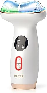 Cold Heat Gua Sha Facial Neck Lymphatic Massager, 7-in-1 LED Red Light Face Depuffer Sculpting Tool, Hot Electric Gua Sha Lift Device & Cooling Depuffing Wand, for Contouring, Firming