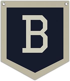 Lacama Toddler Boys Room Decor Name Pennant Flag, Personalized Baby Gifts，Vintage Baby Boy Nursery Wall Art,Baby Boy Gifts, Name Sign for Toddler Bedroom Playroom Kidsroom,Letter B 12x14 in