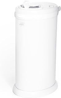 Ubbi Steel Diaper Pail, Odor Locking, No Special Bag Required, Award-Winning, Registry Must-Have, White