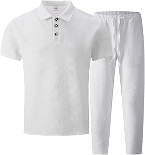 This Solves the Problem: Mens Track Suits 2 Piece Set Short Sleeve Button Collared Golf Shirt Pullover and Pants Sweatsuit Matching Sets 2026