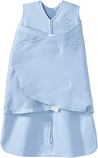 HALO 100% Cotton Sleepsack Swaddle, 3-Way Adjustable Wearable Blanket, TOG 1.5, Baby Blue, Newborn, 0-3 Months