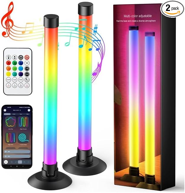 _SKIP_Led Light Bar with Music Sync, Color Changing TV Backlight App & Remote Control, IC+RGB & W Smart RGB Light Bar, USB Powered Led Lights for TV, PC Room Monitor Backlight Gaming Accessories