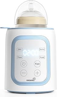 Grownsy Bottle Warmer, 8-in-1 Fast Baby Milk Warmer with Timer for Breastmilk or Formula, Accurate Temperature Control, Multifunctional Baby Bottle Warmers for All Bottles- Blue