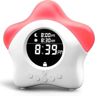 Stay-in-Bed Clock for Kids - Toddler Sleep Trainer, Night Light & Alarm