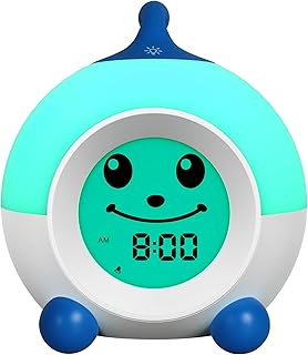 I·CODE Ok to Wake Alarm Clock for Toddlers, Children's Sleep Trainer with Red Green Light & Emoji,Toddler Sleep Aid Night Light with Auto-Off Timer, for 2-10 Years Old Kids