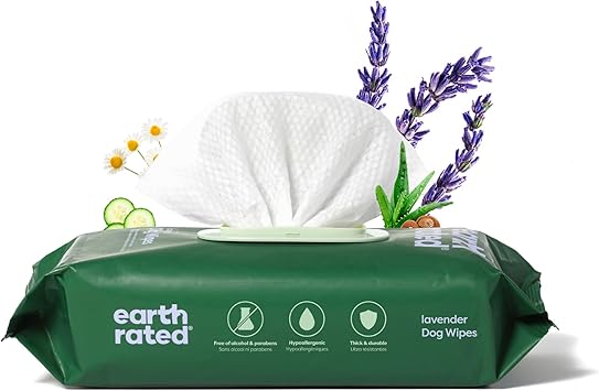 Amazon Deal Alert: Earth Rated Dog Wipes, Hypoallergenic, 3-in-1 Cleaning and Hydrating, for Grooming Paws, Body and Butt, Lavender Scented, 100 Count