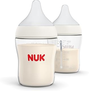 NUK Perfect Match 2-in-1 Natural and Anti-Colic Bottle with Slow Flow, Wide, Adaptable Nipple, 5oz., 2 Pack