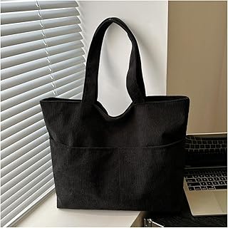 Tote Bag for Women,Corduroy Zipper Casual Tote's Handbag Big Capacity Shoulder Bag with purse