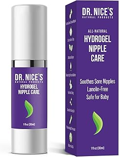 Dr. Nice's Moisturizing Gel - Lanolin-Free Nipple Cream for Breastfeeding - Nursing Essentials With Instant Cooling Relief for Sore Nipples - Water-Based Moisturizer Safe for Mom & Baby - (1 Fl. Oz)