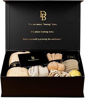 Wellness Box 12pc Self Care Spa Gift Basket for Women - Loving Gift Basket for Mothers Day, Birthday, Best Friend set, Womens Beauty Kit. Luxury Gifts with Scented Candle, Jade Roller, Bath Bomb.