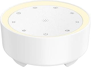 Kipcush White Noise Machine for Sleeping, 20 Soothing Sounds Including White Pink Brown Noise, Fan and Nature, Custom Shortcut Buttons, Dimmable Night Light, 8 Hour Timer, USB Powered