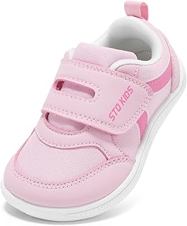 Toddler Wide Toe Box Barefoot Shoes Boys Girls Sneakers Kids Tennis Shoes Preschool Non Slip Lightweight Comfortable First Walking Shoes Running Outdoor Activities