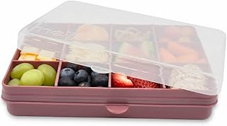 melii Snackle Box |12-Compartment Snack Container with Removable Dividers, BPA-Free Food Storage for Travel, School & On-the-Go Snacks, Kids & Family Organizer (Berry)