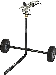 Strongway Wheeled Sprinkler - 1 1/4in. Sprinkler Head with 5 Nozzles, 10in. Flat-Free Tires