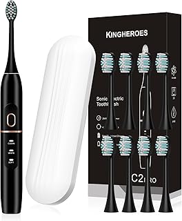 Hidden Gem Find: Electric Toothbrush Set, Comes with 8 Brush Heads & Travel Case,4 Modes with 2 Minutes Built in Smart Timer, One Charge for 60 Days, 42000 VPM Motor (Black)
