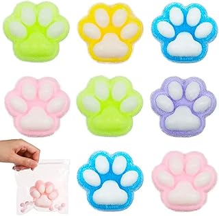 Budget Find You Need: 5 Pack Squishy Cat Paw Squeeze Toys, Cute Kawaii Squishies Sensory Mochi Toys, Stress Relieving Fur Ball OPP Packaging Gifts, Party Favors Soft Squishy Fidget Toys for Kids