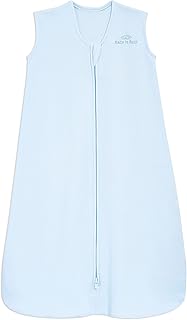 HALO SleepSack, 100% Cotton Wearable Blanket, Swaddle Transition Sleeping Bag, TOG 0.5, Baby Blue, Small, 0-6 Months