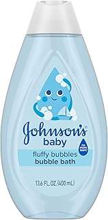 Johnson's Baby Fluffy Bubbles Bubble Bath, No More Tears, Gently Cleanses Delicate Skin Without Feeling Dry, Hypoallergenic, No Added Parabens, Sulfates & Dyes, Baby Essentials, 13.6 fl. oz