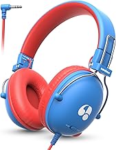 awatrue Kids Headphones, 74/85dB Safe Volume Limit, Stereo Sound, Wired On-Ear Headphones for Kids Boys Girls, 3.5mm Jack for Tablet, iPad, Kindle, YOTO Player, Airplane Travel, Blue