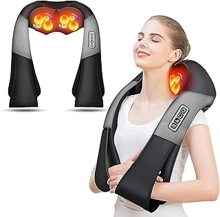 AERLANG Shiatsu Back and Neck Massager, Back Massager Deep Tissue Kneading Neck and Shoulder Massage with Heat, Electric Massage Pillow Fathers Day Gift Ideas from Daughter Son(NOT Cordless)
