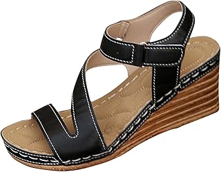 Hidden Gem Find: Womens Sandals Dressy Wedge Sandals Comfortable 2026 Summer Heels Open Toe Casual Shoes Spring Elegant Ladies Sandal