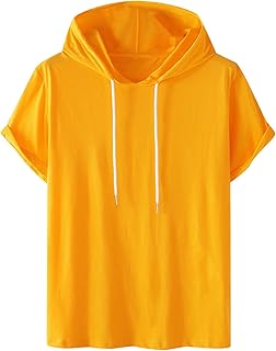 Budget Find You Need: Man Hooded Basic Hood Outerwear for Man Short Sleeve Work Out Gym Running Summer Fall 2026