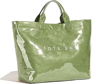 Hidden Gem Find: PVC Tote Bag for Women Plastic Tote Bag Letters Print Handbag Hobo Bags for Work Shopping Gift