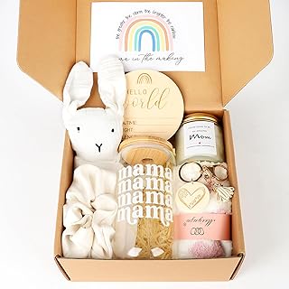 New Mom Gifts Box, Pregnancy Gifts for Expecting Mom, Gift Basket for Girls Boys, Postpartum Gifts for First Time Moms, Cool Gifts for New Mom After Birth, New Mom Care Package After Baby