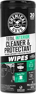 Chemical Guys Total Interior New Car Smell Cleaner & Protectant Wipes – All-in-One Interior Cleaning Wipes for Dashboards, Vinyl, Leather, Fabric & Glass – Cleans & Protects, New Car Scent, 30 Ct