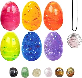 Perfect Gift Idea: PARSUP 6PCS Easter Eggs with Crystal Gem Stones for Party Favors, Supplies for Egg Hunt, Basket Stuffers/Fillers, Classroom Prize Supplies Toddler Boys Girls