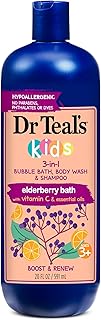 Dr Teal's Kids 3-in-1 Elderberry Bath: Bubble Bath, Body Wash & Shampoo, 20 fl oz