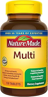 Nature Made Multivitamin Tablets with Iron, Multivitamin for Women and Men for Daily Nutritional Support, Nature Made Multi Vitamins for Adults, 130 Tablets, 130 Day Supply