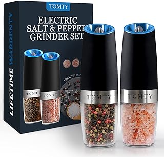 Amazon Deal Alert: Gravity Electric Salt and Pepper Grinder Set White Elephant Gifts for Women Who Have Everything Grilling Men Kitchen Gadgets Housewarming Holiday Cooking Adults Idea Battery Operated Shakers Automatic