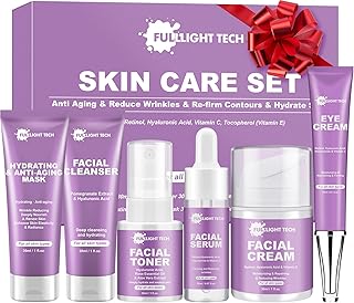 Skin Care Set,6 Pcs Anti-aging Skincare w/Korean Retinol,Hydrate, Moisturize Self Care Facial Skin Care Routine Kit Women Teen Girls Travel Skincare Gift Set,Valentines Birthday Gift for Women Her Mom