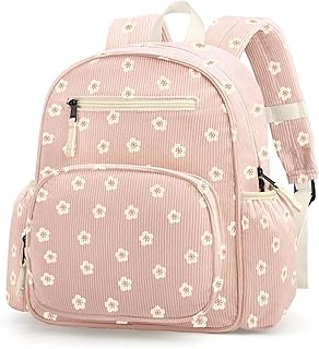 Corduroy Toddler Backpack for Girls 2-5, Preschool Kindergarten Backpack - Cute Kids Backpacks for Girls 13.7" H Fit Folder