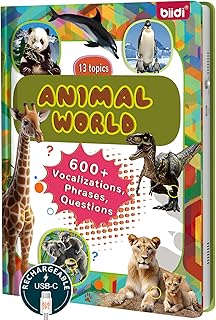 English Interactive Sound Book for Toddler3-5,Talking Activity Book,Educational Learning Toys for Boys Girls, Birthday Gifts for Kid Age 3 4 5 6 Year Old,Sensory Autism Toys,171 Animal,600+Sounds