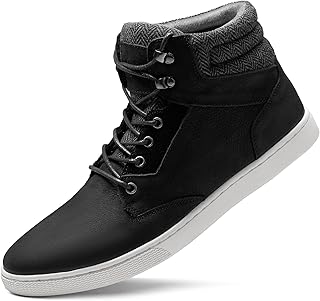 Casual Sneaker Shoes, Lace-up Leather Chukka Boots for Men