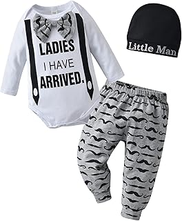 Budget Find You Need: Newborn Infant Baby Boy Clothes Long Sleeve Romper + Pants + Hat 3PCS Outfits Set