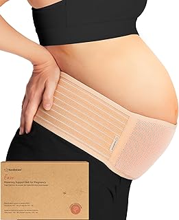 KeaBabies Pregnancy Belly Bands for Pregnant Women - 1-Pack, Soft & Breathable Maternity Belly Support Band, Easy Adjustable Maternity Belt for Back, Pelvic Support, Comfortablee (Classic Ivory, M/L)