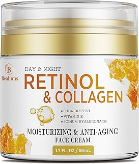 Retinol Cream for Face Anti Aging: Wrinkle Cream for Face Neck with Collagen Hyaluronic Acid - Night Moisturizer for Men Women - Facial Skin Care Gift for Mom Dad Sister (1.7 Fl Oz (Pack of 1))