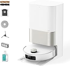 DREAME X50 Ultra Complete Robot Vacuum and Mop with Auto-Empty and Mop Self-Cleaning, 20,000Pa Suction, Obstacle Avoidance and 360° Navigation, Corner to Edge Deep Cleaning, Detangling Brush (White)