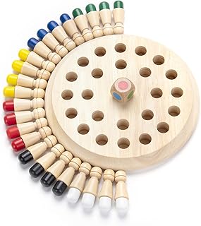 Wooden Memory Chess Matching Game: Family Board Games for Kids and Adults, Montessori Preschool Learning Educational Toy, Birthday Gift for Age 3 4 5 6 7 8+ Boy Girl